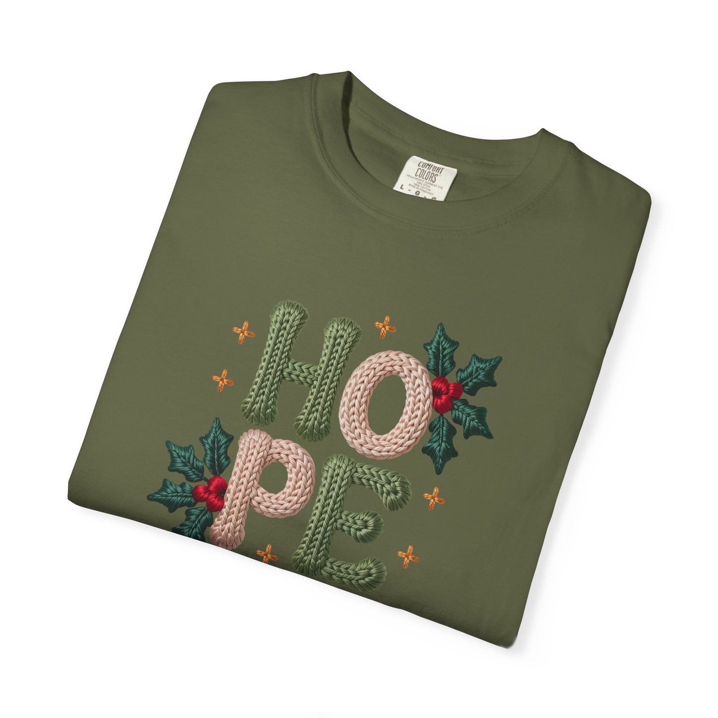 Holiday 'HOPE' T-Shirt — Festive Holly Christmas Tee