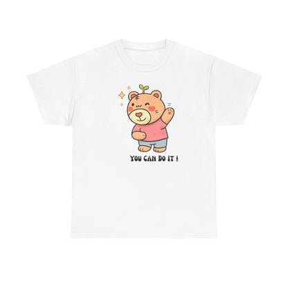 Motivational Bear T-Shirt — Cute ‘You Can Do It!’ Graphic Tee