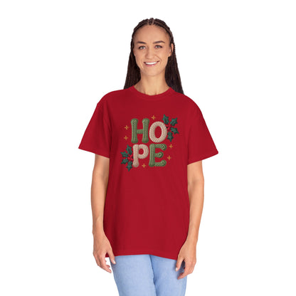 Holiday 'HOPE' T-Shirt — Festive Holly Christmas Tee