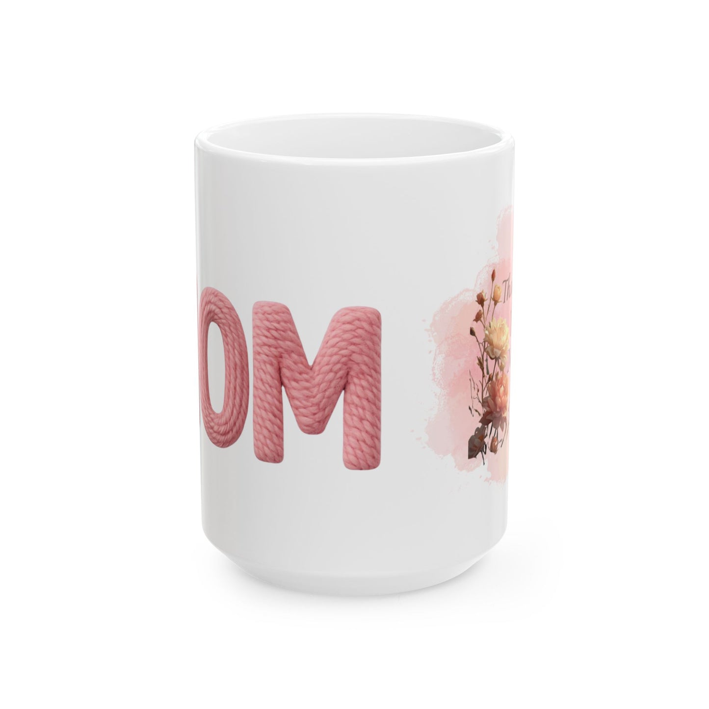 Mom Floral Knit-Style Ceramic Mug — Mother’s Day Coffee Cup (11oz, 15oz)
