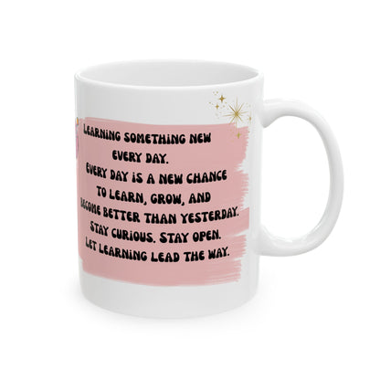 Learning Positive Words Ceramic Mug – Gift for Kids & Coffee Lovers