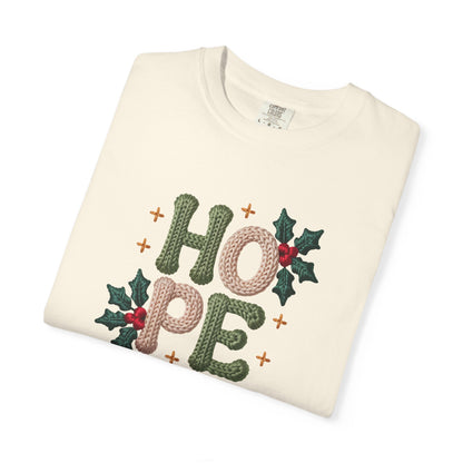 Holiday 'HOPE' T-Shirt — Festive Holly Christmas Tee