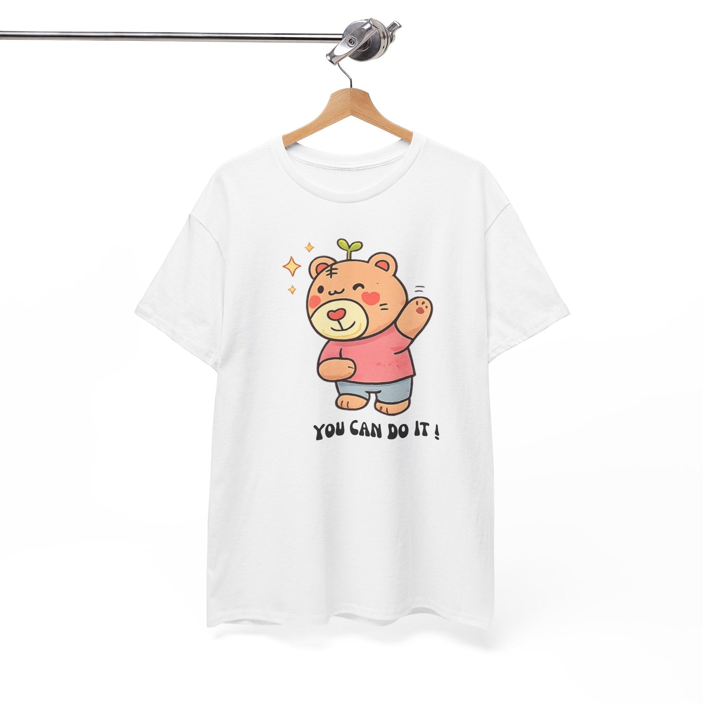 Motivational Bear T-Shirt — Cute ‘You Can Do It!’ Graphic Tee