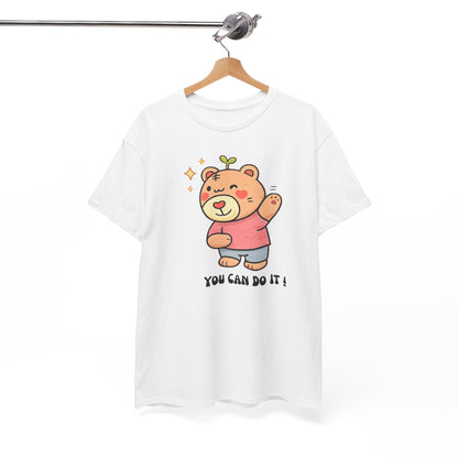 Motivational Bear T-Shirt — Cute ‘You Can Do It!’ Graphic Tee
