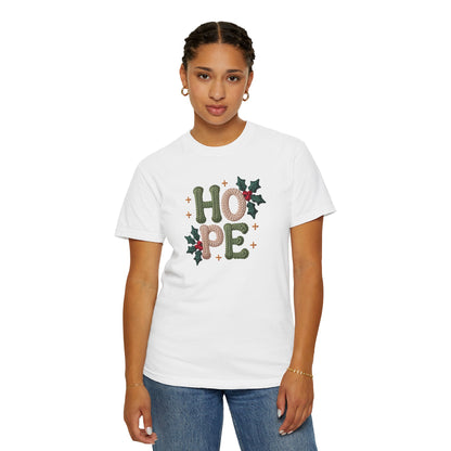 Holiday 'HOPE' T-Shirt — Festive Holly Christmas Tee