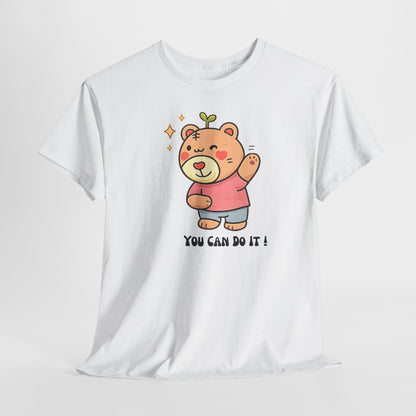 Motivational Bear T-Shirt — Cute ‘You Can Do It!’ Graphic Tee