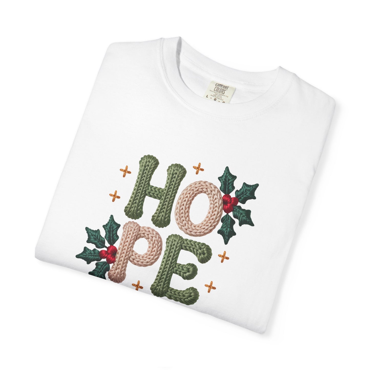 Holiday 'HOPE' T-Shirt — Festive Holly Christmas Tee