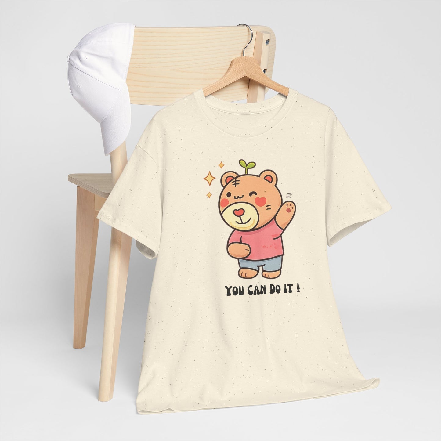 Motivational Bear T-Shirt — Cute ‘You Can Do It!’ Graphic Tee