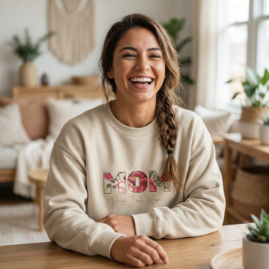 Floral MOM Sweatshirt | Cute Mother’s Day Crewneck | Aesthetic Mom Gift Sweater