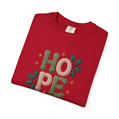 Holiday 'HOPE' T-Shirt — Festive Holly Christmas Tee