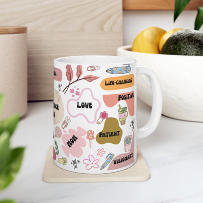 Teacher Mug with Positive Words – Ceramic Gift