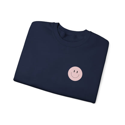 Hope Faith Love Sweatshirt - Pink Smiley Crewneck | Cozy Positive Vibes
