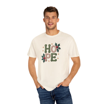 Holiday 'HOPE' T-Shirt — Festive Holly Christmas Tee