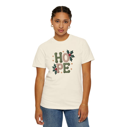 Holiday 'HOPE' T-Shirt — Festive Holly Christmas Tee