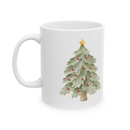 Christmas Tree Coffee Mug – 'This Season I’m Just Here for the Goodies' Ceramic Holiday Gift (11oz