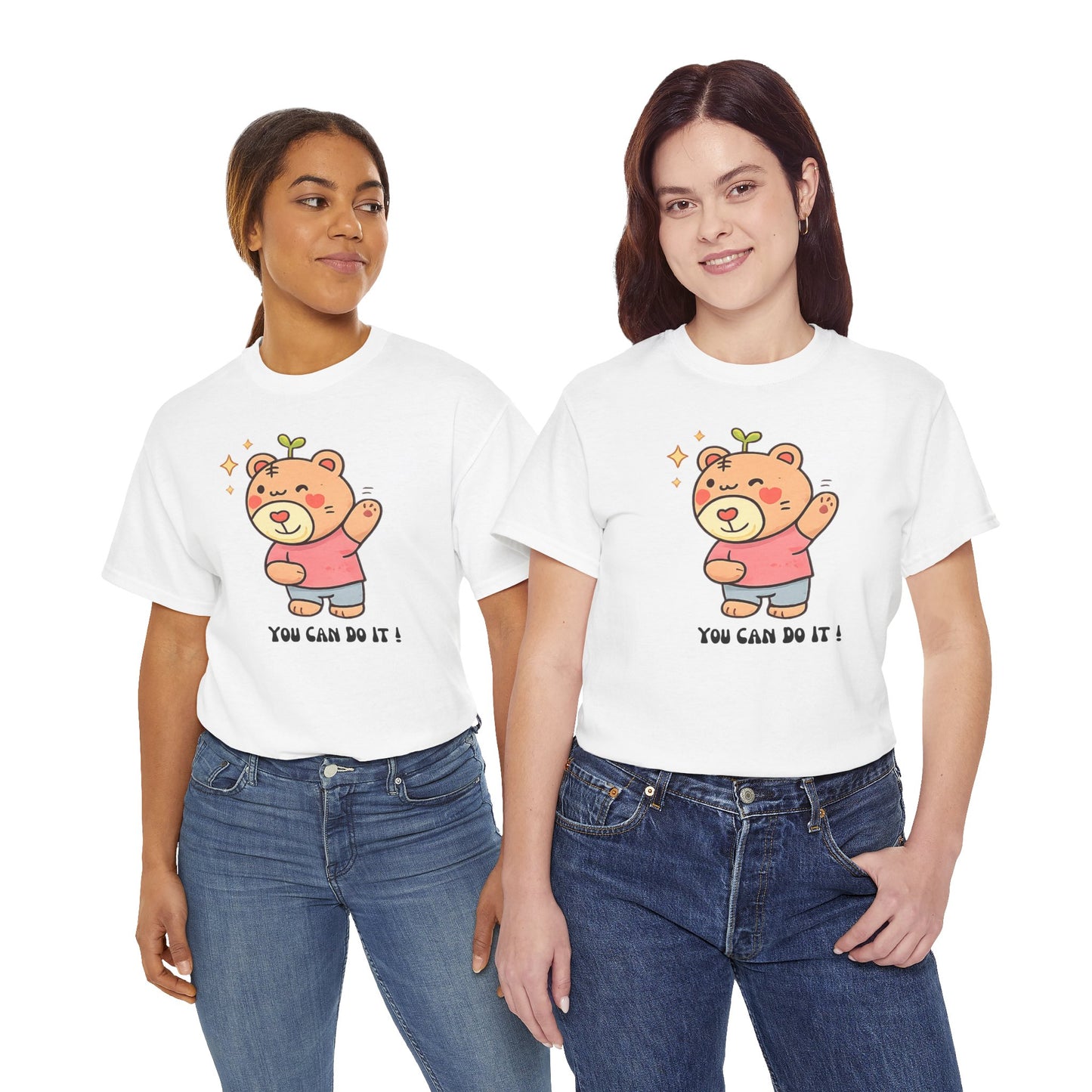 Motivational Bear T-Shirt — Cute ‘You Can Do It!’ Graphic Tee