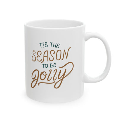 Christmas Tree Coffee Mug – 'This Season I’m Just Here for the Goodies' Ceramic Holiday Gift (11oz