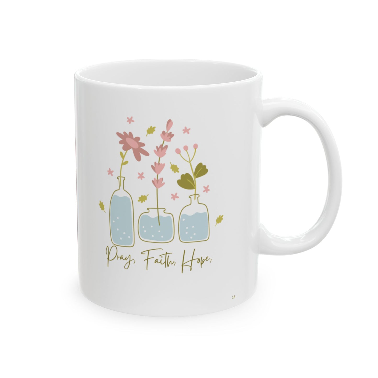 Floral 'Mom' Ceramic Mug — Pink Rose Mother's Day Coffee Cup (11oz )