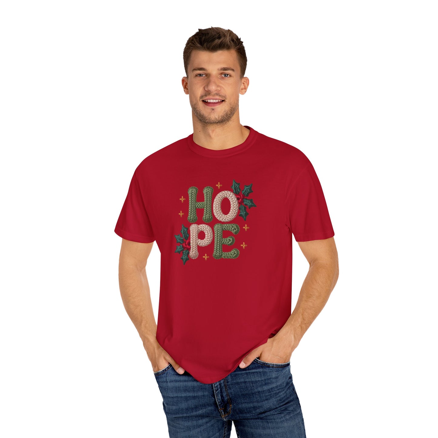 Holiday 'HOPE' T-Shirt — Festive Holly Christmas Tee