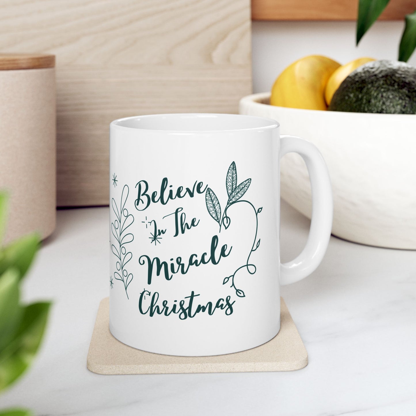 Christmas Ornament Ceramic Mug — 'Believe in the Magic of Christmas' Mug Gift