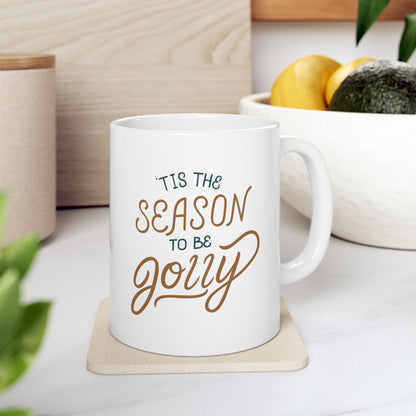 Christmas Tree Coffee Mug – 'This Season I’m Just Here for the Goodies' Ceramic Holiday Gift (11oz