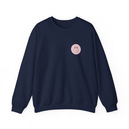 Hope Faith Love Sweatshirt - Pink Smiley Crewneck | Cozy Positive Vibes