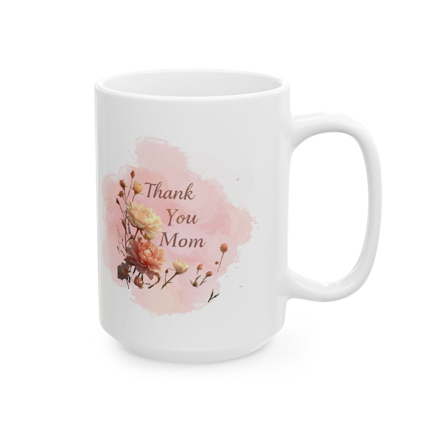 Mom Floral Knit-Style Ceramic Mug — Mother’s Day Coffee Cup (11oz, 15oz)