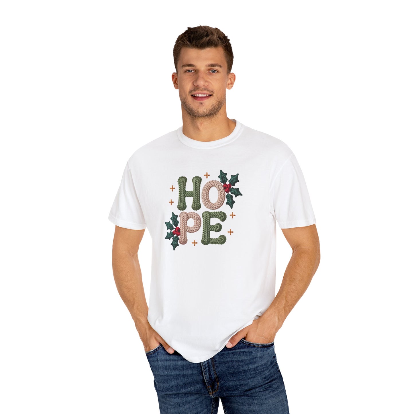 Holiday 'HOPE' T-Shirt — Festive Holly Christmas Tee