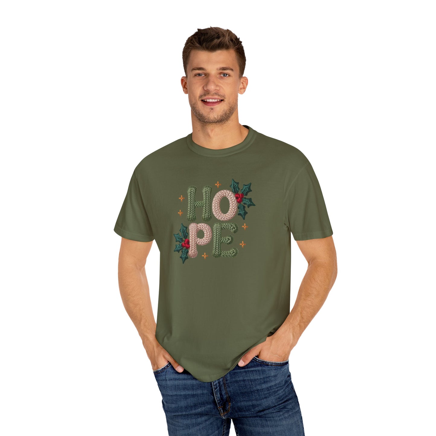 Holiday 'HOPE' T-Shirt — Festive Holly Christmas Tee