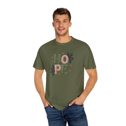 Holiday 'HOPE' T-Shirt — Festive Holly Christmas Tee