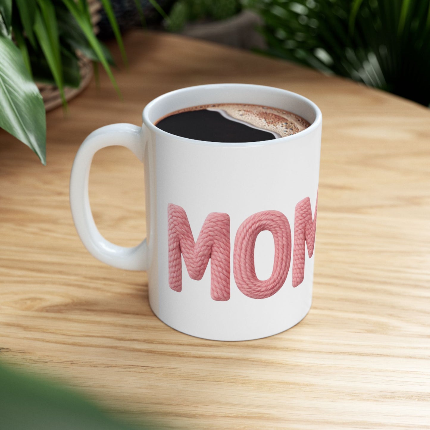 Mom Floral Knit-Style Ceramic Mug — Mother’s Day Coffee Cup (11oz, 15oz)